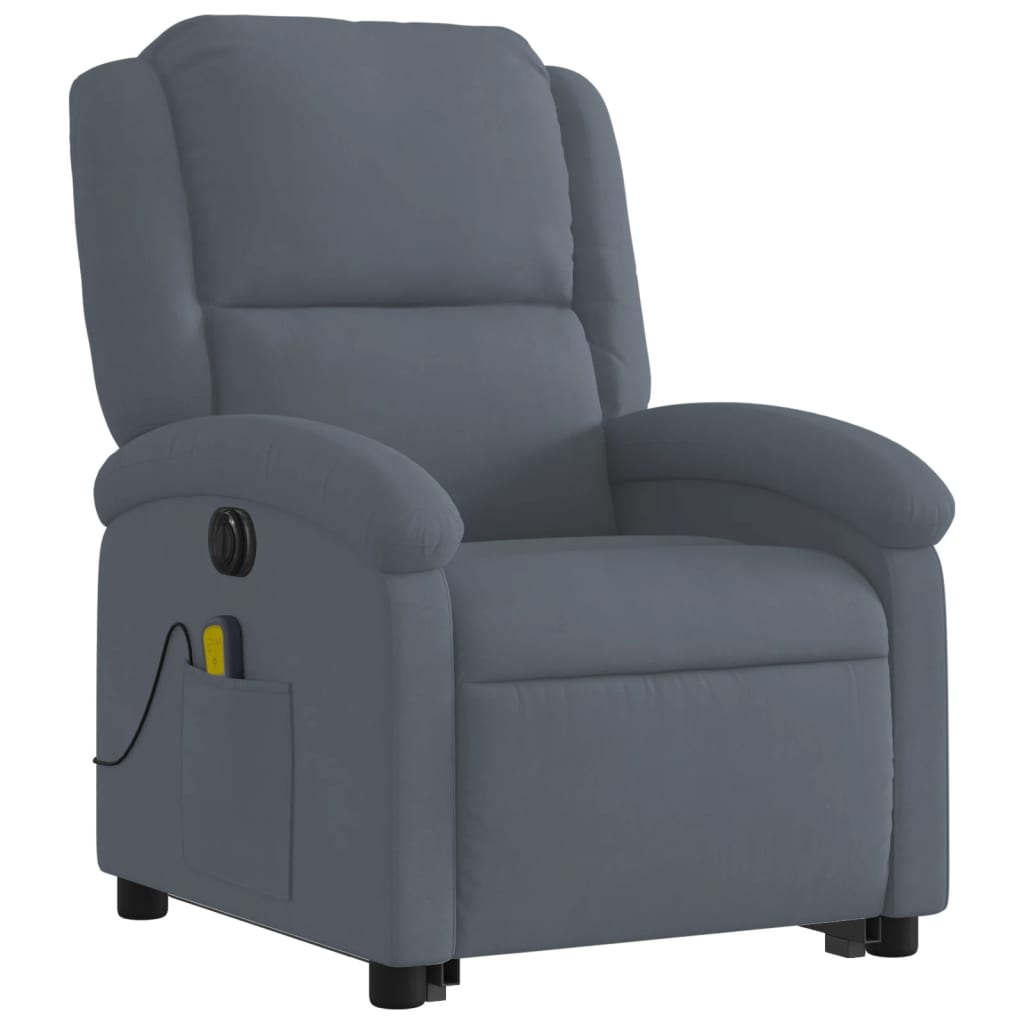 vidaXL Electric Stand up Massage Recliner Chair Dark Gray Velvet