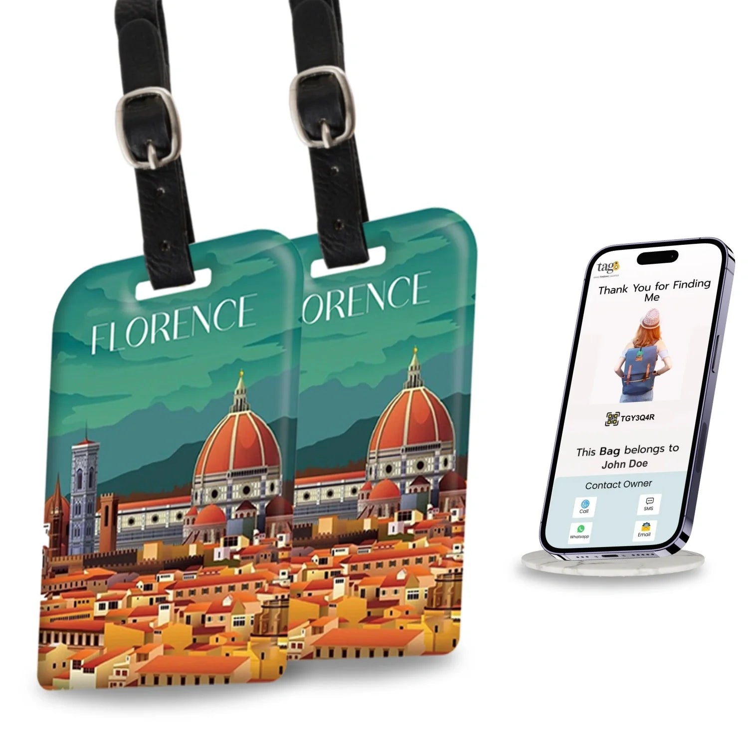 Smart Bag Security Tag - Florence [Pack 2]